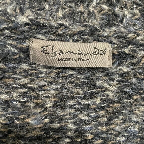 Elsamanda Made in Italy Gray Chunky Knit Open Front Cardigan S Wool Alpaca Blend - Picture 11 of 13